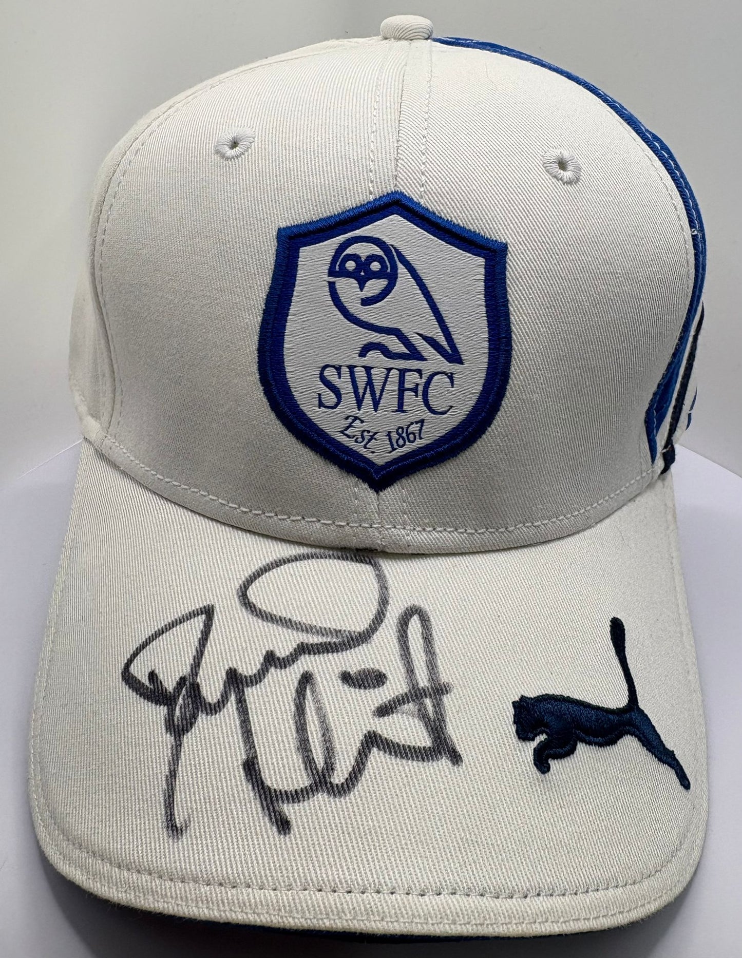 David Hirst- Sheffield Wednesday Signed SWFC Football Cap + Dealer COA