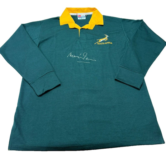 South African Rugby Union Legend Morné du Plessis Signed Springboks' Shirt + COA