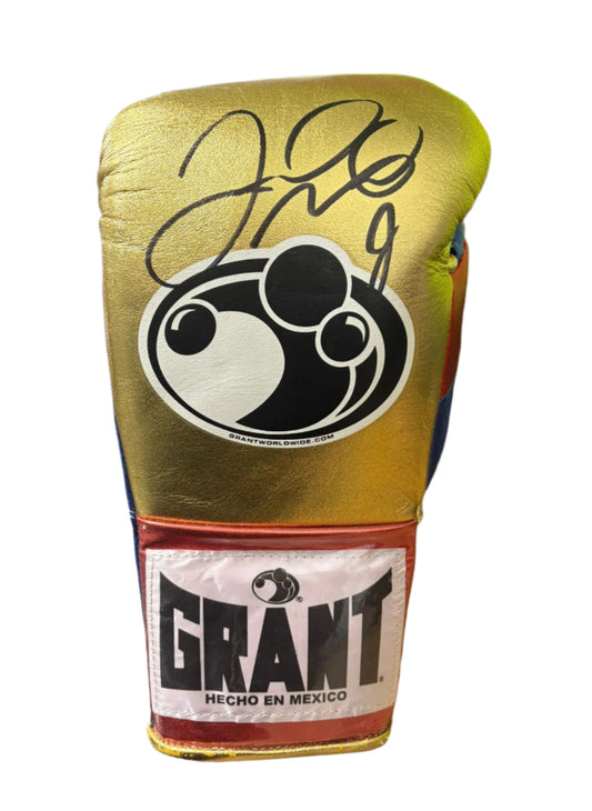 Floyd Mayweather Jr Signed Gold Grant Boxing Glove + Dealer COA