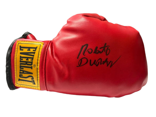 Roberto Durán 'Hands of Stone' World Champion Boxer Signed Red Everlast Boxing Glove + Cert