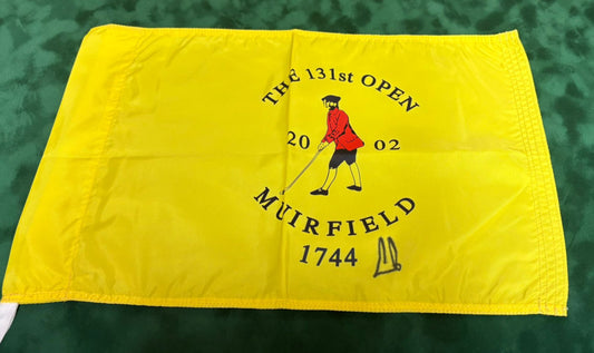 Ernie Els 2002 Open Champion Signed Muirfield Course Flown Golf Flag + Dealer COA