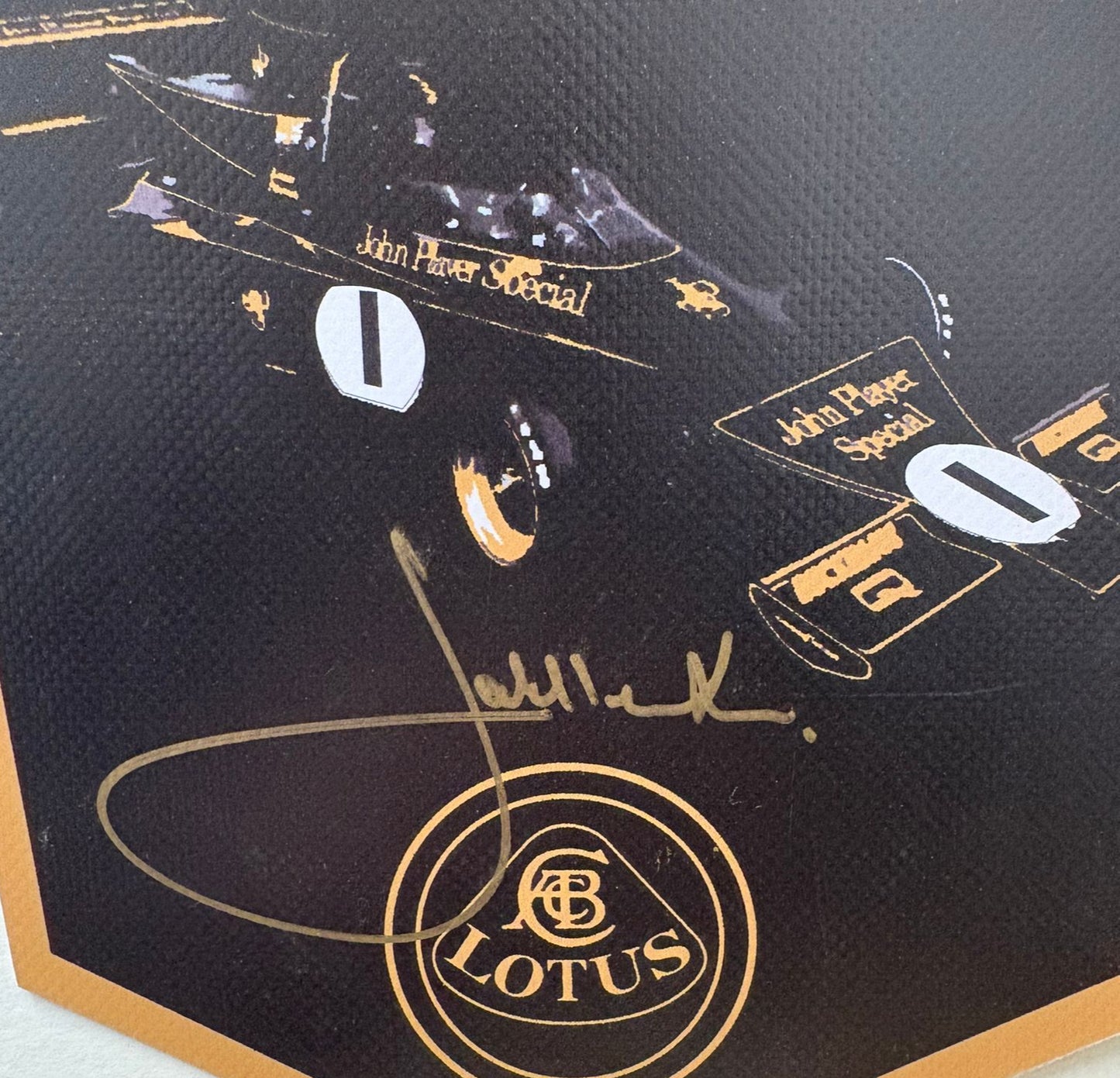 Jacky Ickx Signed John Player Special Lotus F1 Pennant + Dealer COA