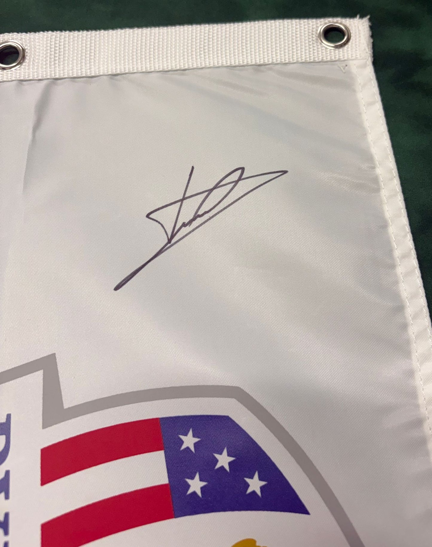 Luke Donald 2023 Ryder Cup Winning Captain Signed Marco Simone Golf Flag + Cert