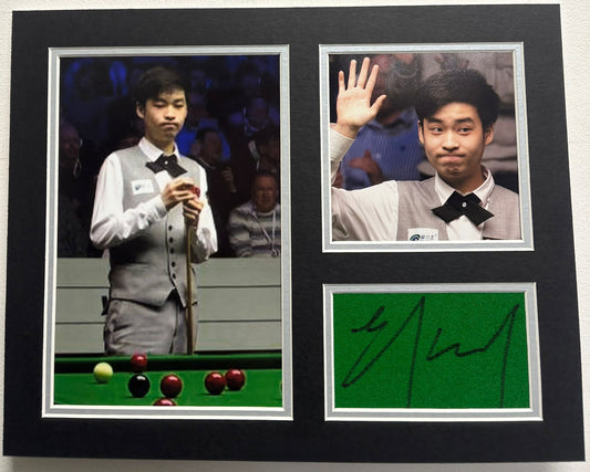 Chinese Snooker Sensation Si Jiahui Signed Table Baize Display + Dealer COA