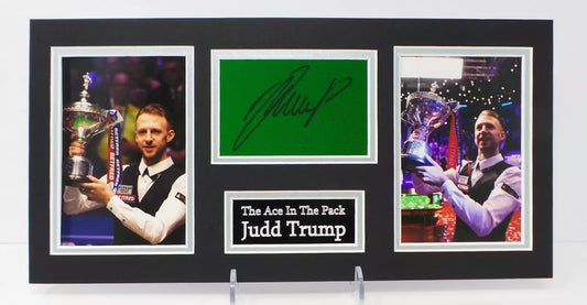Judd Trump Signed World Snooker Champion Green Baize Display with COA