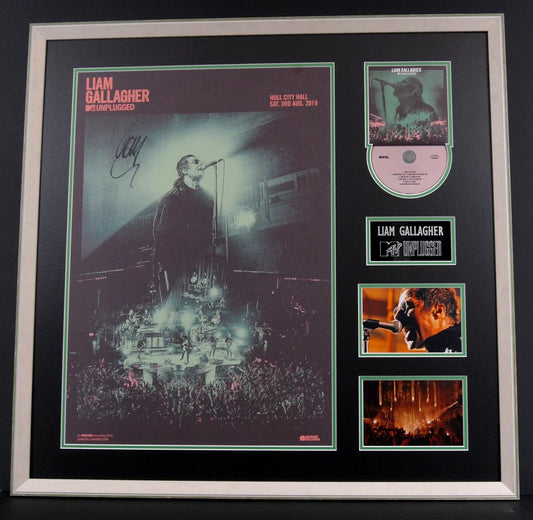 Liam Gallagher Signed & Framed MTV Unplugged Poster CD Display with COA (1)