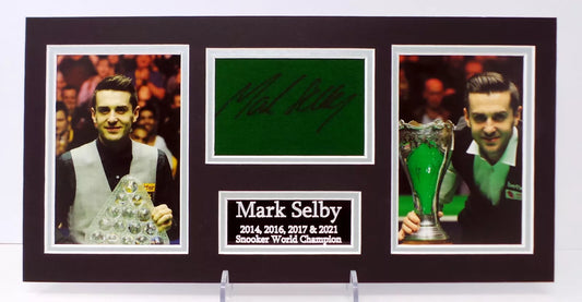 Mark Selby RARE Signed World Snooker Champion Green Baize Display with COA