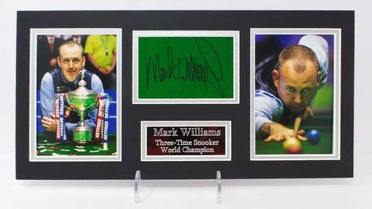 Mark Williams Signed World Snooker Champion Green Baize Display with COA