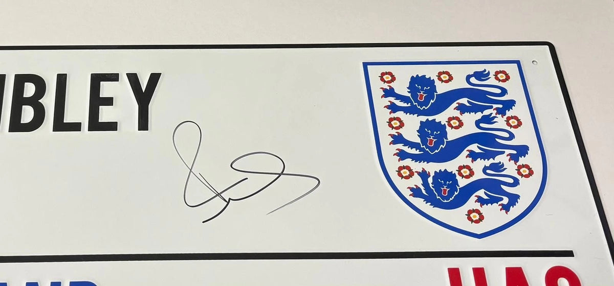 Paul Scholes Signed England Wembley Way Football Street Sign - 66 Caps + Cert
