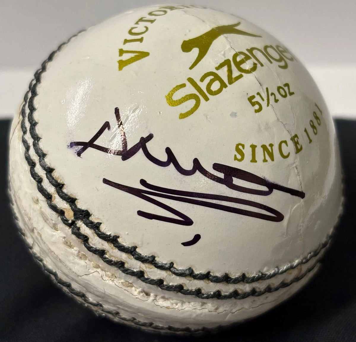 Darren Gough Former England Fast Bowler Signed White Cricket Ball + Dealer Cert