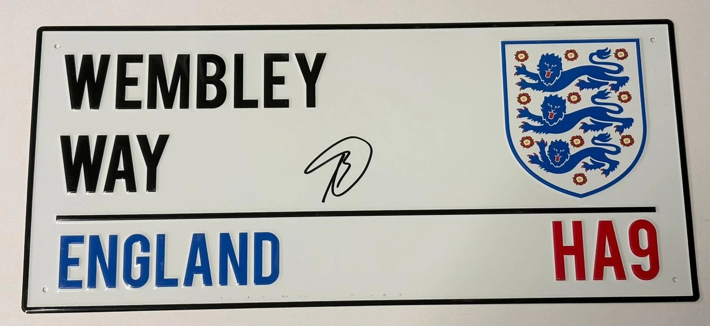 Ashley Cole Signed England Wembley Way Football Street Sign - 107 Caps + Cert