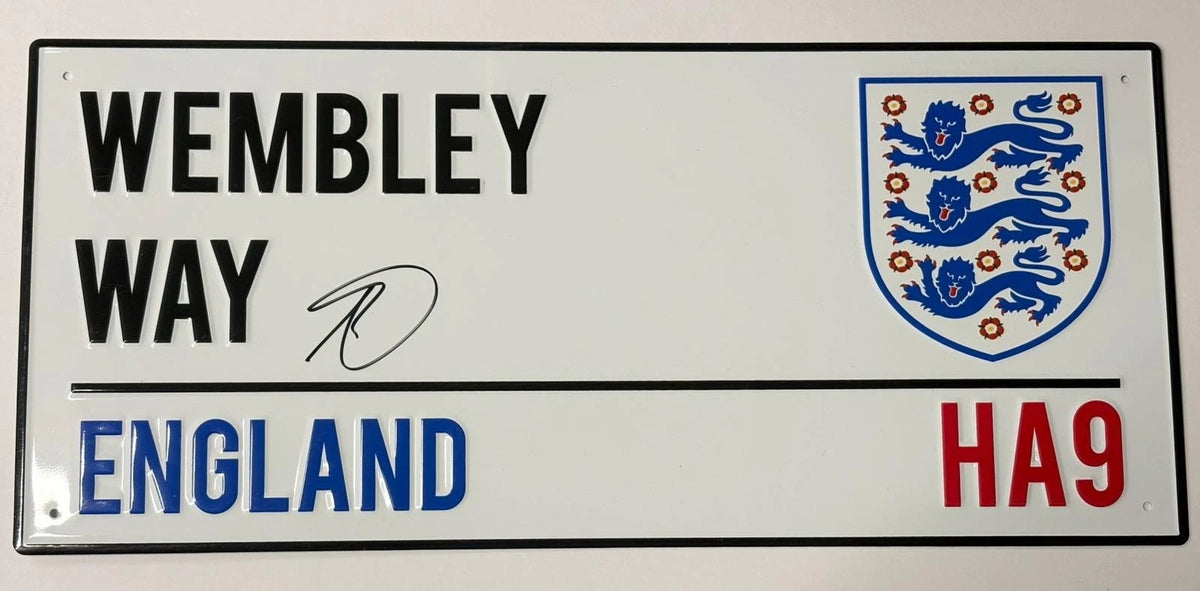 Ashley Cole Signed England Wembley Way Football Street Sign - 107 Caps + COA