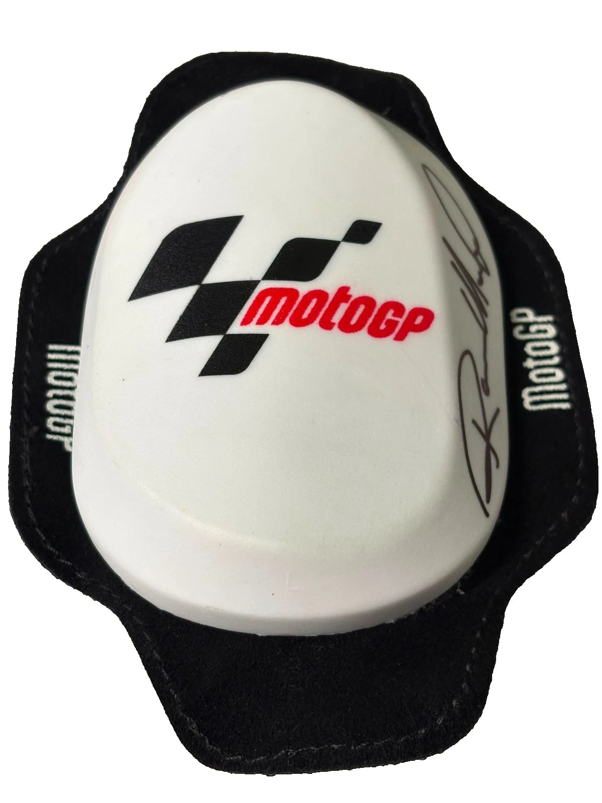 Randy Mamola 500cc MotoGP Road Racing Legend Signed Knee Slider + Dealer Cert