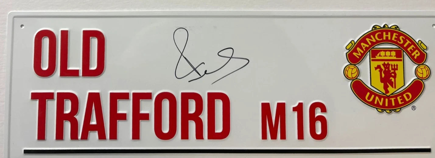 Paul Scholes Signed Manchester United Old Trafford Football Street Sign + Cert