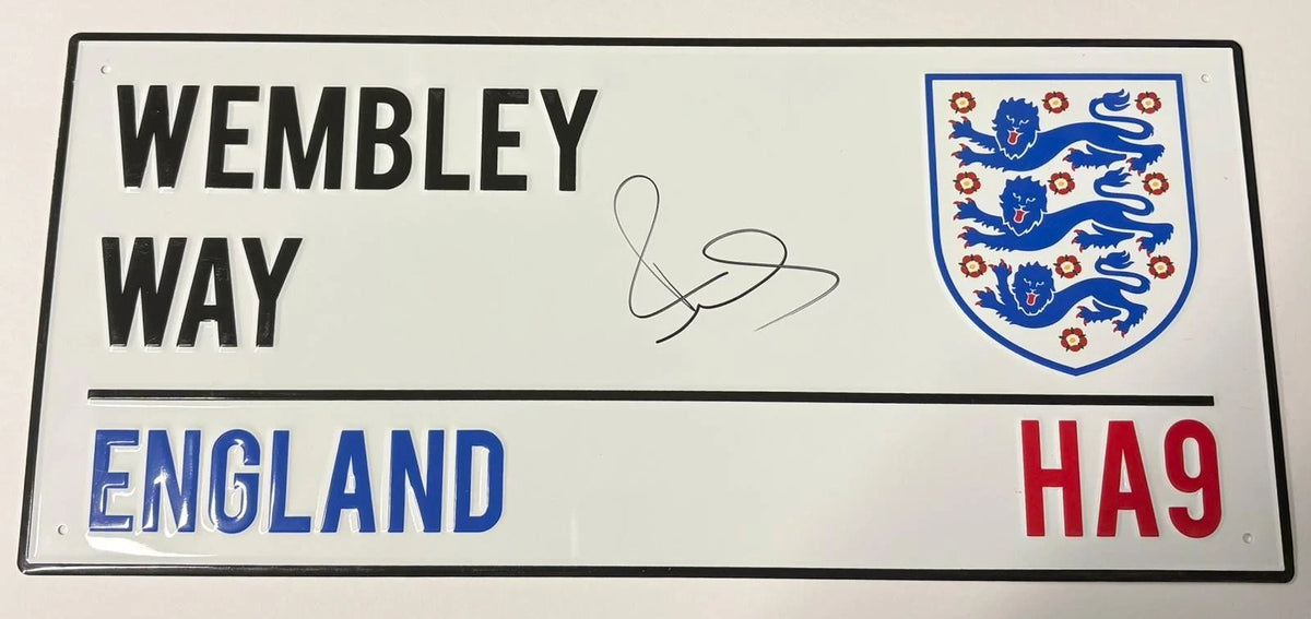 Paul Scholes Signed England Wembley Way Football Street Sign - 66 Caps + Cert