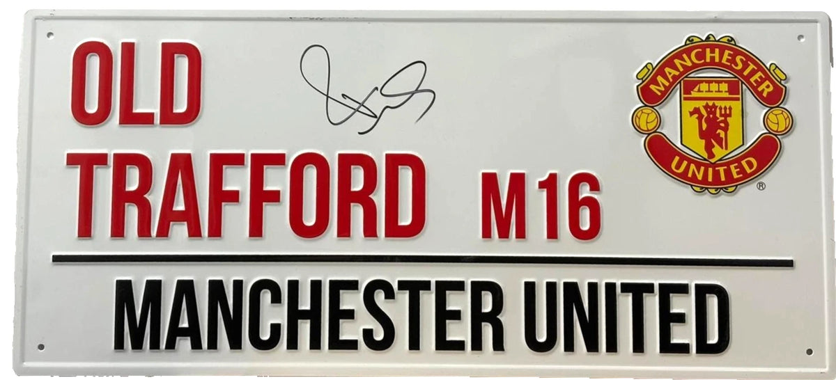 Paul Scholes Signed Manchester United Old Trafford Football Street Sign + COA