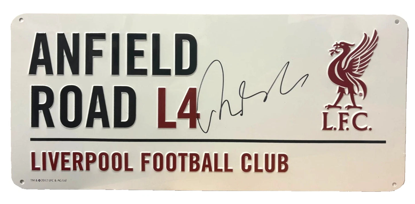 Robbie Fowler Signed Liverpool FC Anfield Road Football Street Sign + Dealer COA