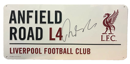 Robbie Fowler Signed Liverpool FC Anfield Road Football Street Sign + Dealer COA
