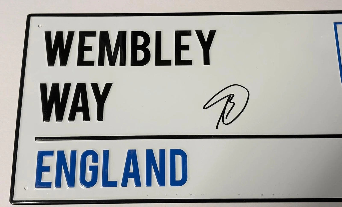 Ashley Cole Signed England Wembley Way Football Street Sign - 107 Caps + Cert