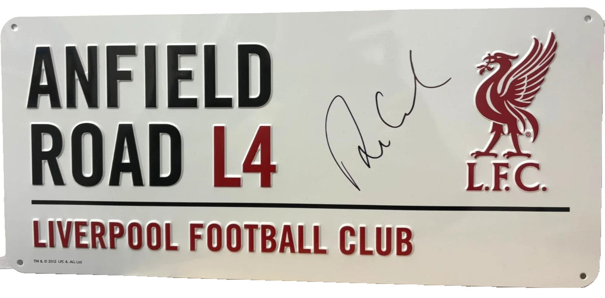 Robbie Fowler Signed Liverpool FC Anfield Road L4 Football Street Sign + Cert