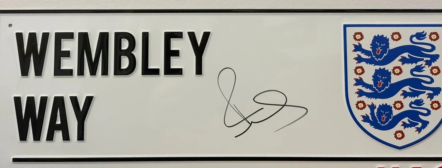 Paul Scholes Signed England Wembley Way Football Street Sign - 66 Caps + Cert