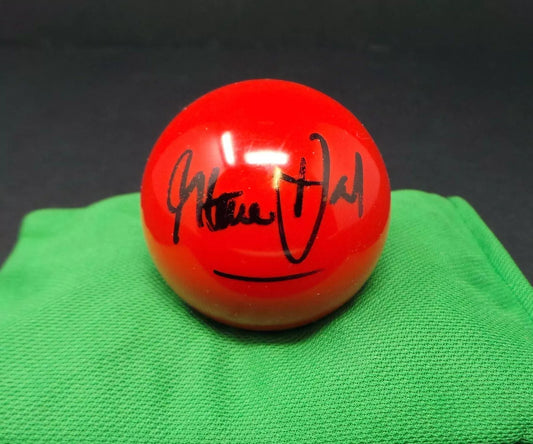 Steve Davis Signed RED Snooker Ball + Dealer COA